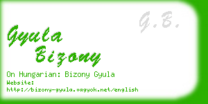 gyula bizony business card